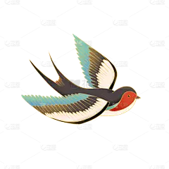 中国风-动物贴纸-燕子