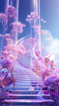 kellymorgan_Front_view_glass_staircase_scene_with_gradual_chan_9370a14d-c2d1-4d96-9c87-f7bf5f1369f8