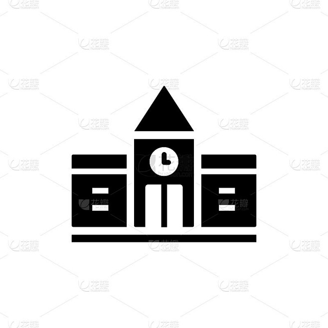 学校建筑图标设计矢量模板