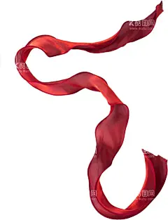 红色飘带  - 源文件下载【酷图网】红色,飘带,水印,素材,点缀