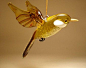 Blown Glass Figurine Bird Hanging Swallow Tail Blue and Yellow HUMMINGBIRD Ornament : Beautiful Handmade Blown Glass Blue and Green Swallow Tail Hummingbird Ornament  Size: L - 6.5 in H - 3.0 in W - 3.5 in All items will be shipped next business day by US
