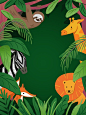 Illustration Animal Plant Cartoon Forest Cute Child Background