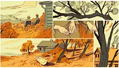 唯美手绘矢量漫画插画AI小清新场景森林风景人物手机壳画芯素材
