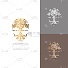 Tree emblem. Abstract and modern illustration. Iso