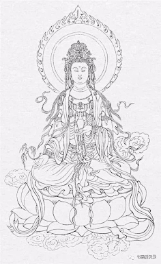 白描人物-花瓣网|陪你做生活的设计师 | 飞天仙女敦煌莫高窟黑白画像