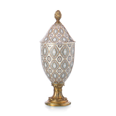 蒂高美居 欧式古典彩绘陶瓷镶铜储物罐样板...