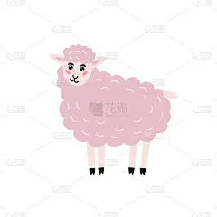 粉色,可爱的,绵羊,贺卡,浪漫,哺乳纲,小的,梦想,动物,童话故事