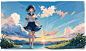 #女の子 girl and Wilderness - Heron Lunar的插画