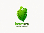 heartera health nature leaf monstera typography ux ui flat illustration branding animation vector design logo