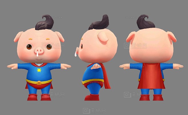 超人猪 卡通小猪 超级英雄猪 Q版猪八戒...
