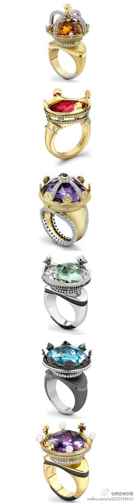 春天怎样穿：盘点6款皇冠造型宝石戒指 ！