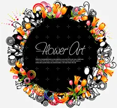 花纹装饰插画免抠素材_新图网 https://ixintu.com 圆形 彩画 手绘 艺术 花店装饰