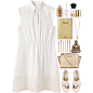 A fashion look from October 2015 featuring white dress, wingtip shoes and messenger bag. Browse and shop related looks.