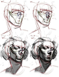 #绘画参考# Michael Hampton的头部分析和部分人体结构参考。