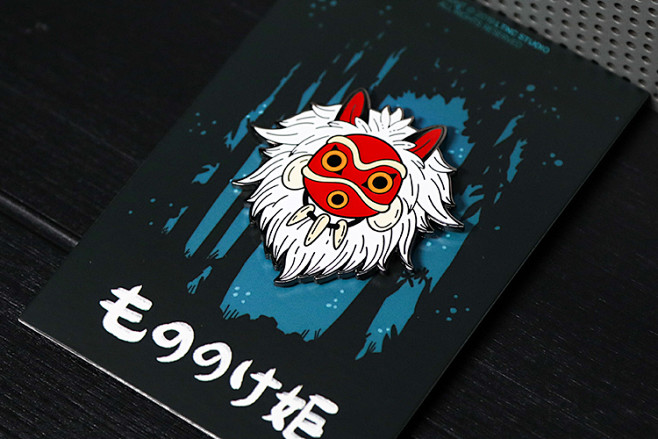LTNC自制 原创幽灵公主面具胸针 夜光...