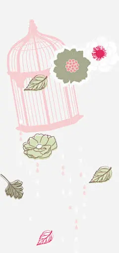 简约花纹免抠素材_新图网 https://ixintu.com AI矢量花朵鸟笼 简约花纹