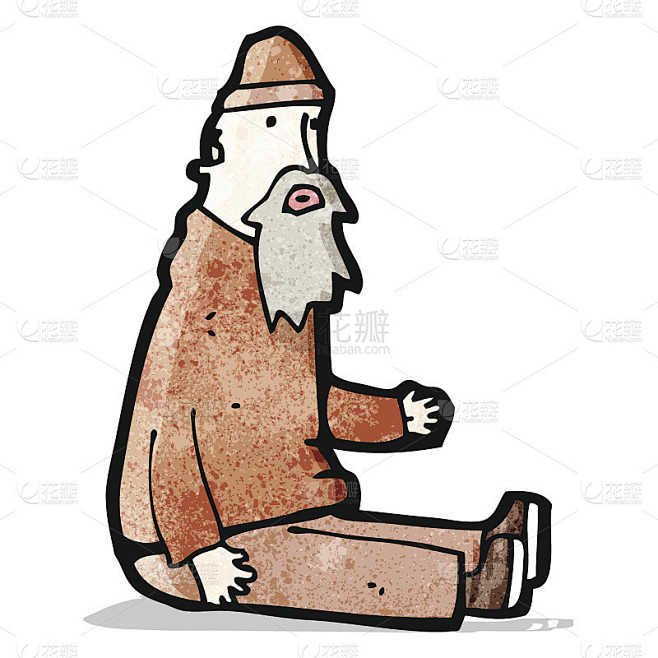 卡通的乞丐