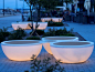 Backless teak Bench with Integrated Lighting TIMPAN-VINT by KEHA3