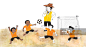 Multinational children playing soccer