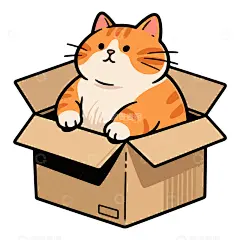 卡通橘猫纸箱插画高清模板免费下载-趣麦麦图