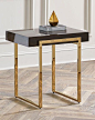 Brown & Gold Side Table