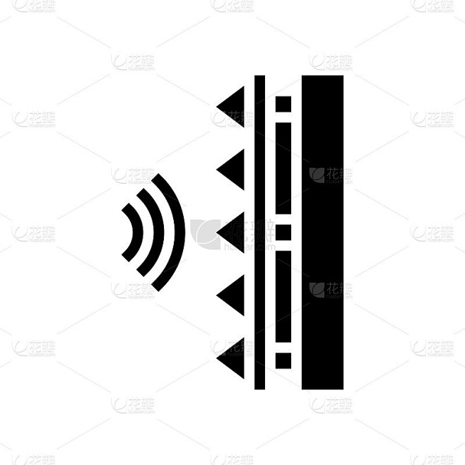 隔音层字形图标矢量插图