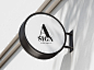 Round street sign mockup
