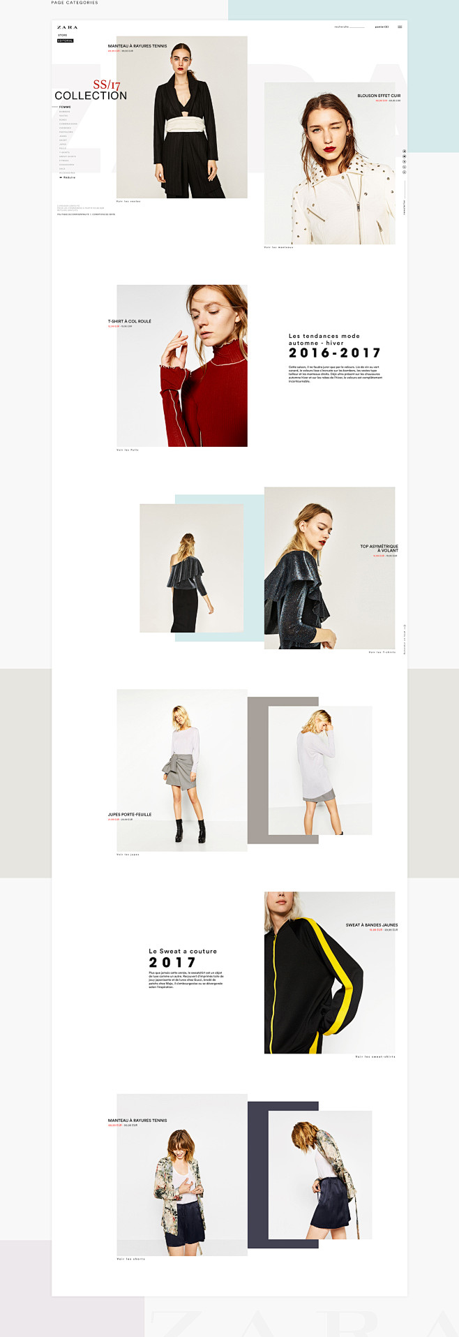 ZARA - design pages ...