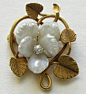 Art Nouveau pearl pansy brooch by Janny Dangerous@北坤人素材