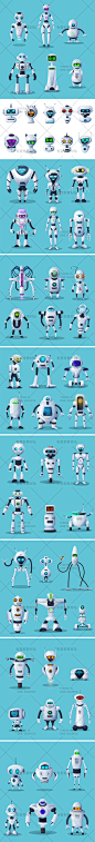 卡通可爱未来先进高科学科技人工智能机器人IP形象设计AI矢量素材-淘宝网