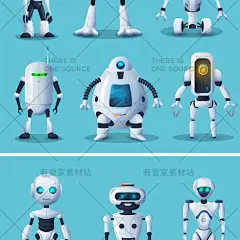 卡通可爱未来先进高科学科技人工智能机器人IP形象设计AI矢量素材-淘宝网