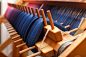 Colorful threads in a loom