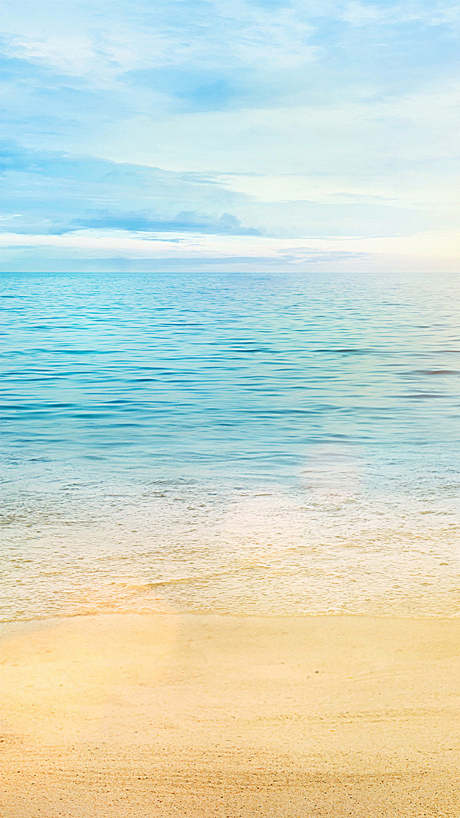 唯美蓝色沙滩H5背景素材- HTML素材...
