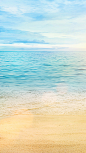 唯美蓝色沙滩H5背景素材- HTML素材网