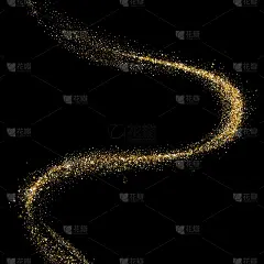 金色闪光的眩光波或金色闪光的光扭曲的轨迹在高档豪华的背景与闪光雾效果
