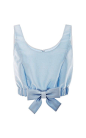 Light Blue Mikado Ribbon Hem Cropped Top by Honor for Preorder on Moda Operandi: 