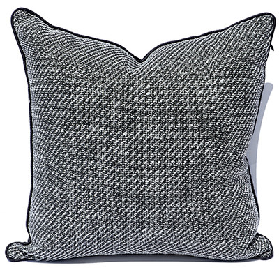 黑白编织加厚抱枕 简约现代新中式沙发靠垫...