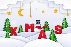 圣诞节壁纸  - 源文件下载【酷图网】剪纸风圣诞节,装饰背景,节日背景,冬季背景,平面设计,图形,纸张样式,剪纸风格,剪纸背景