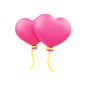 Heart Shaped Ballloon 3D Illustration