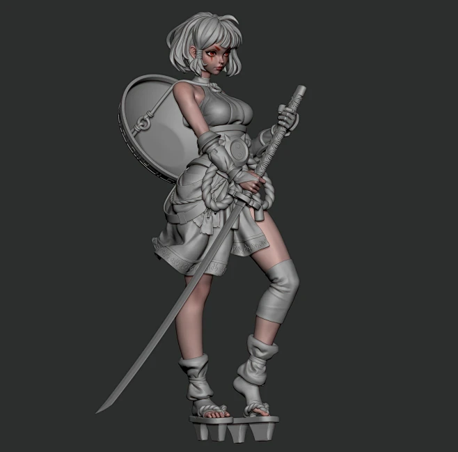 借用设计师Garam Jeong (Malgam)的原画传作的3D练习, Ruiyu Wang : 第一次正儿八经报课做作品，利用每天下班回家 ...