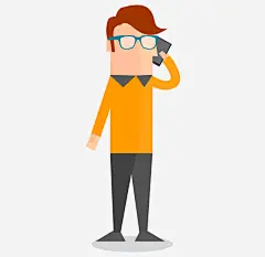 卡通手绘扁平化男人打电话矢量图高清素材 卡通的人物 戴眼镜的男人 扁平化的男人 手绘的男人 打电话的男人 矢量图 免抠png 设计图片 免费下载