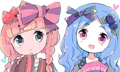 同人图 插画 壁纸 | 草莓与蓝莓 | 半次元-第一中文COS绘画小说社区