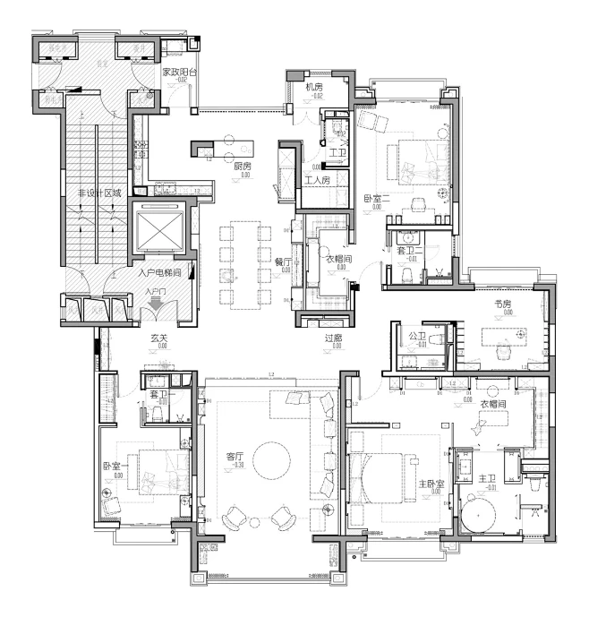 290㎡顶级海景大平层 | 派尚设计-建e室内设计网-设计案例-花瓣网