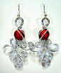 Double Loop De Loop with Red Bead Earrings by melissawoods on Etsy, $20.00
