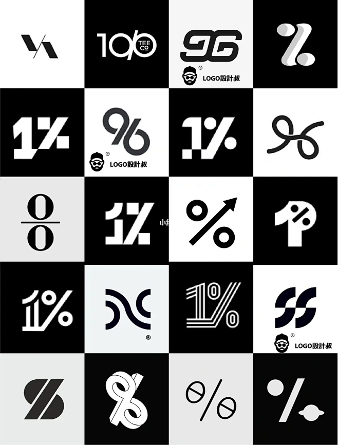 灵感采集⭐300个百分号元素图形logo设计参考
