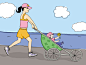 人,生活方式,慢跑,步行,父母_77382791_mother jogging with her daughter_创意图片_Getty Images China