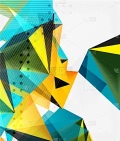 几何形状,三维图形,三角形,形状,半透明,黄色,折叠的,概念,创造力,未来