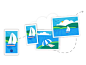 Automatic camera upload for the OneDrive Android app microsoft onedrive boat photos camera camera backup cloud storage vector collaboration sharing illustration