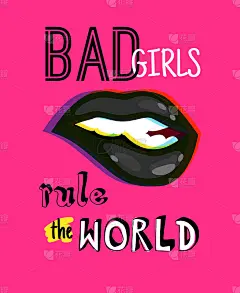 有光泽的彩色性感嘴唇。卡通迷人的女性微笑，热辣浪漫的吻概念