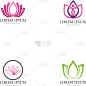 lotus flower logo and symbol icon
